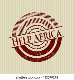 Help Africa grunge seal