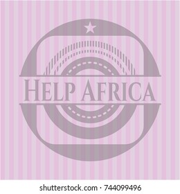 Help Africa pink emblem