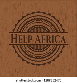 Help Africa retro wooden emblem