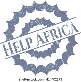 Help Africa rubber grunge texture stamp