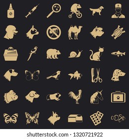Help for animal icons set. Simple style of 36 help for animal vector icons for web for any design