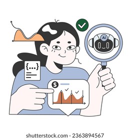 Help of Artificial intelligence for business. AI-powered production, management and marketing. Self-learning computing system processing big data. Flat vector illustration