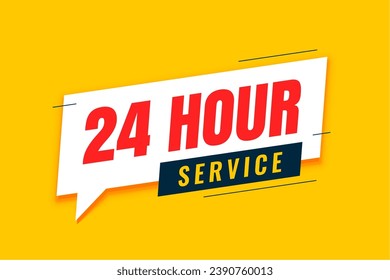 help and assistance 24 hour service center yellow template vector