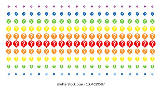 Help Balloon icon spectral halftone pattern. Vector items organized into halftone grid with vertical spectrum gradient. Designed for backgrounds, covers, templates and abstract compositions.