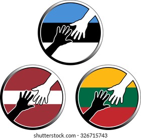 help in baltic states. vector illustration