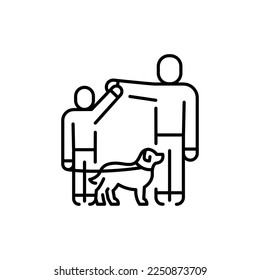 Help to the blind color line icon. Diverse group of people. Vector illustration