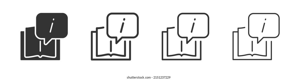 Help book icons collection in two different styles and different stroke. Vector illustration EPS10