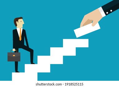 Help build the ladder to the goal, Vector illustration in flat style