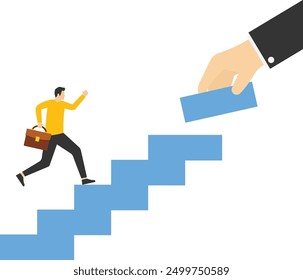 Help build the ladder to the goal, Vector illustration design

