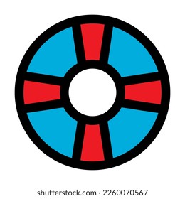 Help buoy icon line isolated on white background. Black flat thin icon on modern outline style. Linear symbol and editable stroke. Simple and pixel perfect stroke vector illustration.