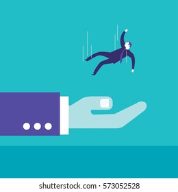 Help in business. Vector illustration Eps10 file. Global colors. Text and Texture in separate layers.