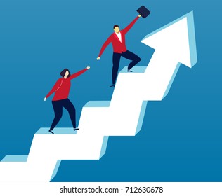 Help the business woman move on the arrow