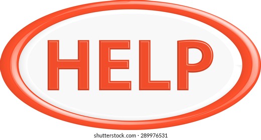 Help button. The round shape. 3D. Vector illustration.