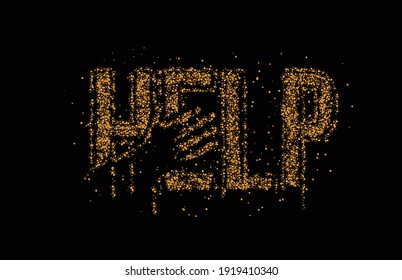 Helfen Sie dem Calligraphischen Kunsttext Banner Poster Vektorgrafik Design.