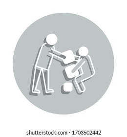 help, carry, luggage badge icon. Simple glyph, flat vector of Miscellaneous icons for ui and ux, website or mobile application