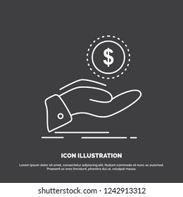 help, cash out, debt, finance, loan Icon. Line vector symbol for UI and UX, website or mobile application