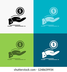 help, cash out, debt, finance, loan Icon Over Various Background. glyph style design, designed for web and app. Eps 10 vector illustration