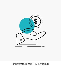 help, cash out, debt, finance, loan Line Icon