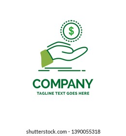 help, cash out, debt, finance, loan Flat Business Logo template. Creative Green Brand Name Design.