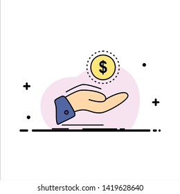 help, cash out, debt, finance, loan Flat Color Icon Vector