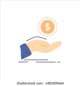 help, cash out, debt, finance, loan Flat Color Icon Vector