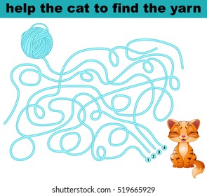 Help the cat to find the yarn