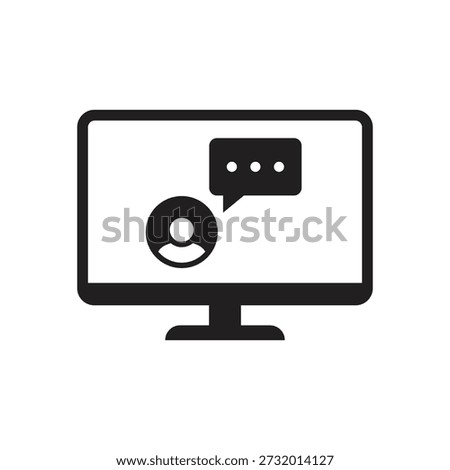 Help center assistant and online conversation symbol display