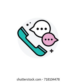 Help center concept Isolated Line Vector Illustration editable Icon