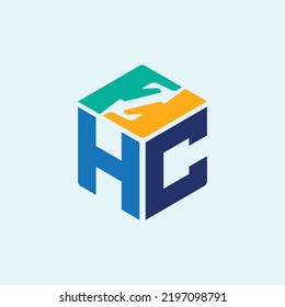 Help Center Helping Hands Non Profit NGO Construction Logistic Support H C Letter Logo