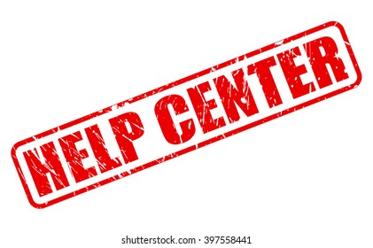 HELP CENTER RED STAMP TEXT ON WHITE