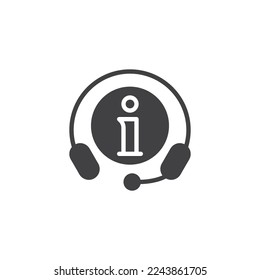 Help center vector icon. Online operator filled flat sign for mobile concept and web design. Call center information glyph icon. Symbol, logo illustration. Vector graphics