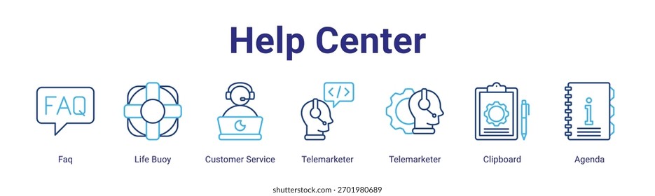 Elemento ícone do banner da Web do Centro de Ajuda para design em uma coleção