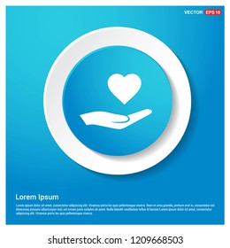 Help or charity icon Abstract Blue Web Sticker Button - Free vector icon