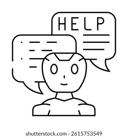 help chat bot line icon vector. help chat bot sign. isolated contour symbol black illustration