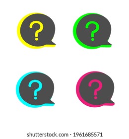 Help chat icons set. Vector illustration.