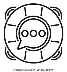 Help chat support icon outline vector. Professional tech. Modern mobile