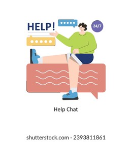 Help Chat vector Flat Design illustration. Symbol on White background EPS 10 File