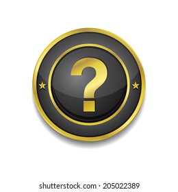 Help Circular Vector Golden Black Web Icon Button