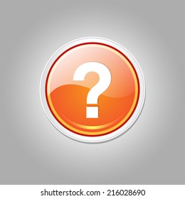 Help Circular Vector Orange Web Icon Button