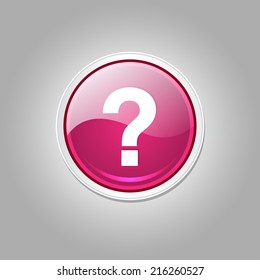 Help Circular Vector Pink Web Icon Button