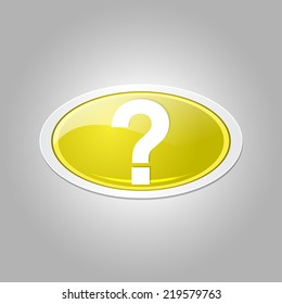 Help Circular Vector Yellow Web Icon Button
