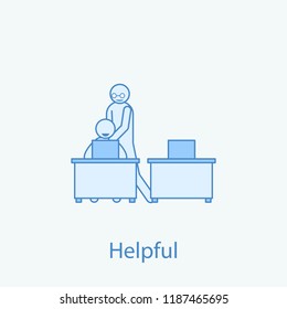 help a colleague 2 colored line icon. Simple colored element illustration. Outline symbol design from colleague and business partners set