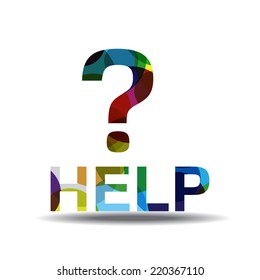Help Colorful Vector Icon Design