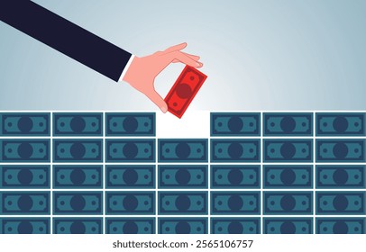 Help Complete the Wall of Money Puzzle with Money in Hand