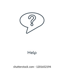Help concept line icon. Linear Help concept outline symbol design. This simple element illustration can be used for web and mobile UI/UX.