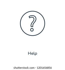 Help concept line icon. Linear Help concept outline symbol design. This simple element illustration can be used for web and mobile UI/UX.