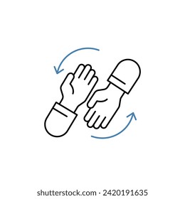 help concept line icon. Simple element illustration. help concept outline symbol design.