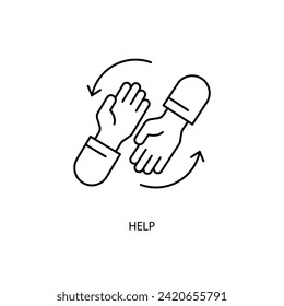 help concept line icon. Simple element illustration. help concept outline symbol design.