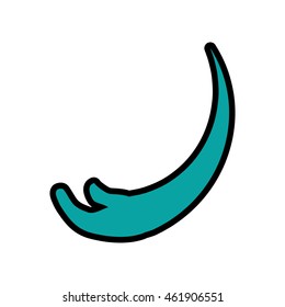 Help concept represented by blue hand icon. Isolated and flat illustration