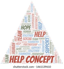 Help Concept word cloud. Vector made with text only.